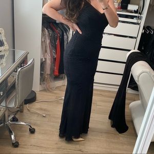 Nicole Miller Black Long Dress embellished size 6